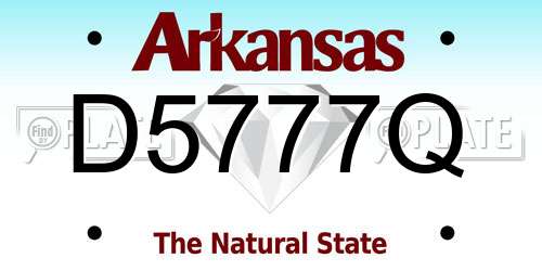 D5777Q Arkansas License Plate
