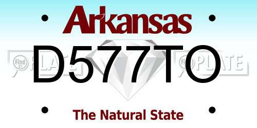 D577TO Arkansas License Plate