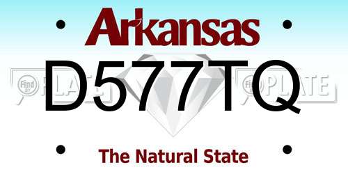 D577TQ Arkansas License Plate
