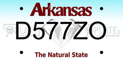 D577ZO Arkansas License Plate
