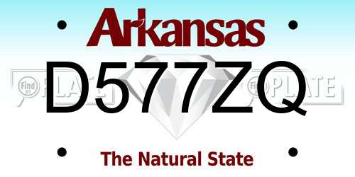 D577ZQ Arkansas License Plate