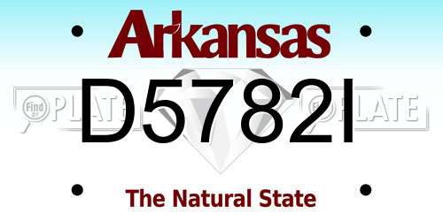 D5782I Arkansas License Plate