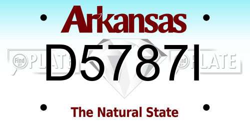 D5787I Arkansas License Plate