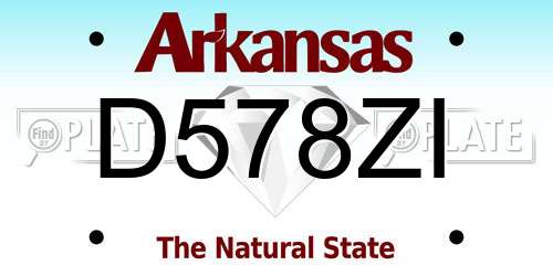 D578ZI Arkansas License Plate