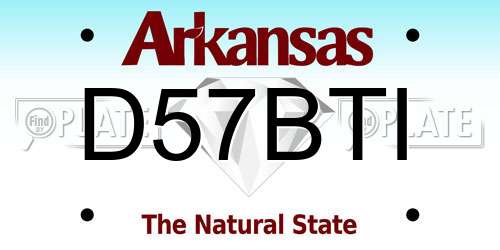 D57BTI Arkansas License Plate