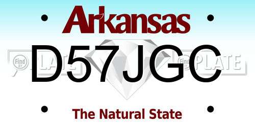 D57JGC Arkansas License Plate