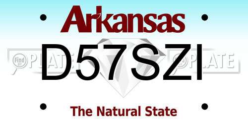 D57SZI Arkansas License Plate
