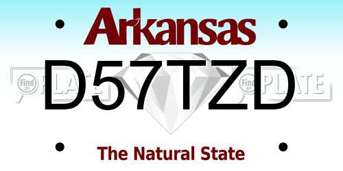 D57TZD Arkansas License Plate