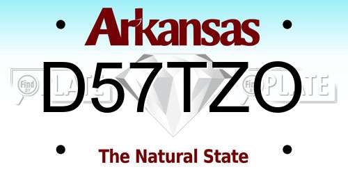 D57TZO Arkansas License Plate