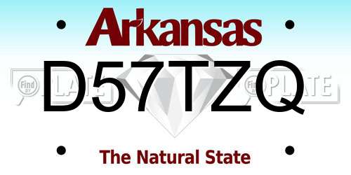D57TZQ Arkansas License Plate