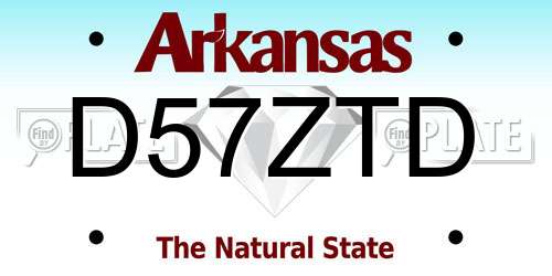 D57ZTD Arkansas License Plate