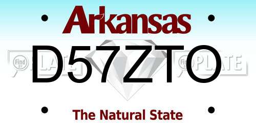 D57ZTO Arkansas License Plate