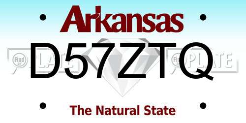 D57ZTQ Arkansas License Plate