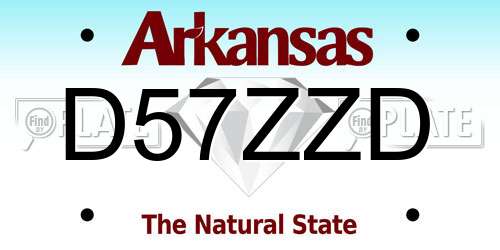 D57ZZD Arkansas License Plate