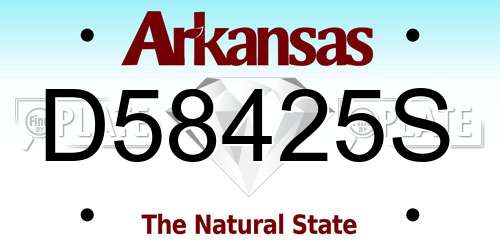 D58425S Arkansas License Plate