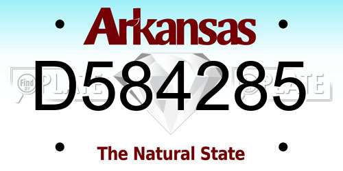 D584285 Arkansas License Plate