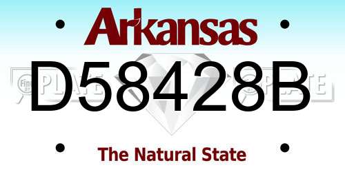 D58428B Arkansas License Plate