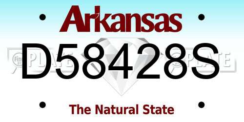 D58428S Arkansas License Plate