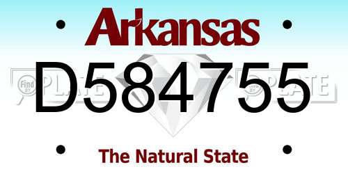 D584755 Arkansas License Plate