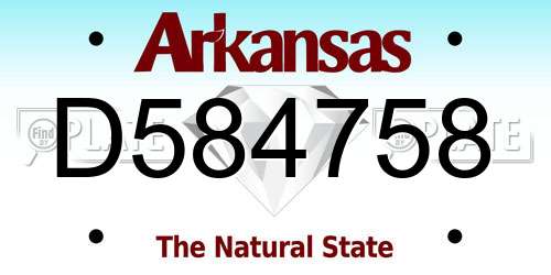 D584758 Arkansas License Plate