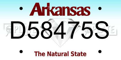 D58475S Arkansas License Plate