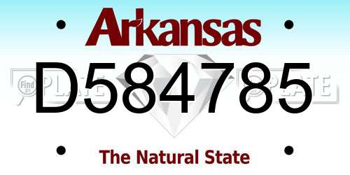 D584785 Arkansas License Plate
