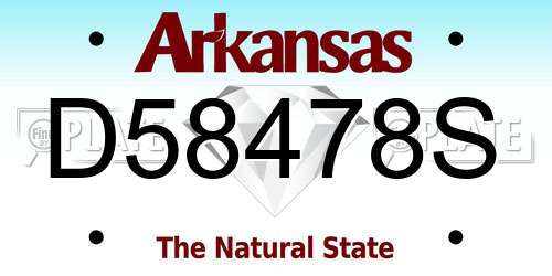 D58478S Arkansas License Plate