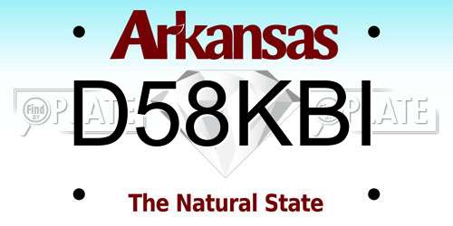 D58KBI Arkansas License Plate
