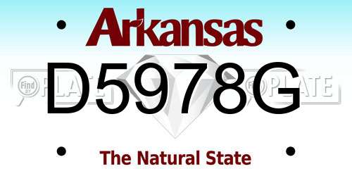 D5978G Arkansas License Plate