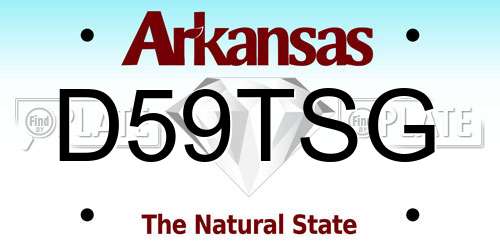D59TSG Arkansas License Plate
