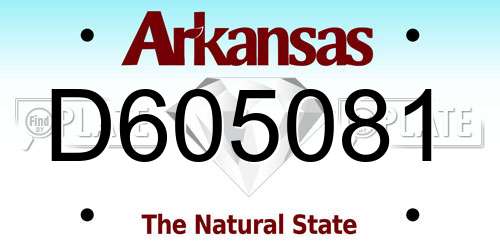 D605081 Arkansas License Plate