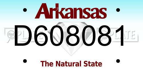 D608081 Arkansas License Plate