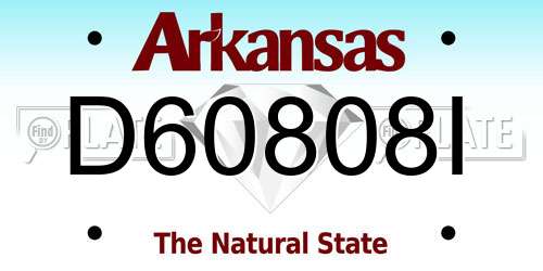 D60808I Arkansas License Plate