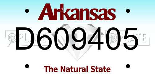 D609405 Arkansas License Plate