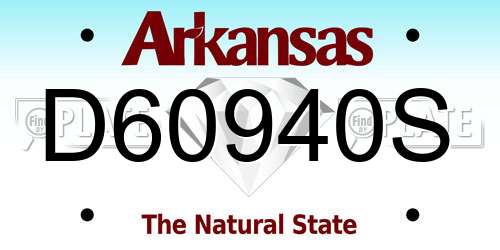 D60940S Arkansas License Plate