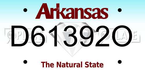 D61392O Arkansas License Plate