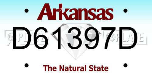 D61397D Arkansas License Plate