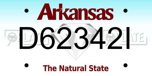 D62342I Arkansas License Plate