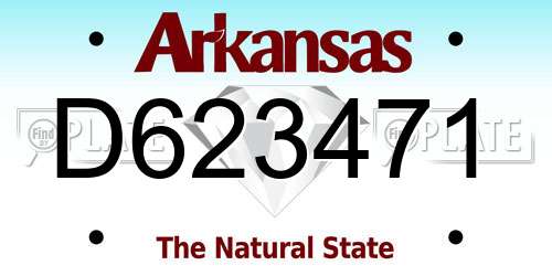 D623471 Arkansas License Plate