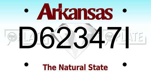 D62347I Arkansas License Plate