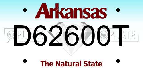 D62600T Arkansas License Plate