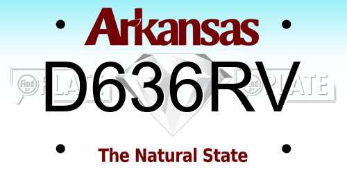 D636RV Arkansas License Plate