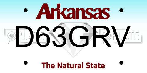 D63GRV Arkansas License Plate