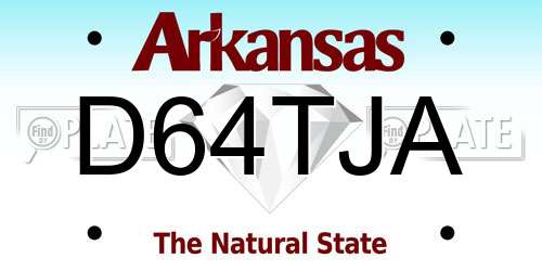 D64TJA Arkansas License Plate