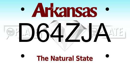 D64ZJA Arkansas License Plate