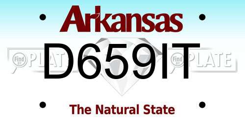 D659IT Arkansas License Plate