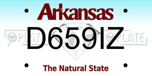 D659IZ Arkansas License Plate