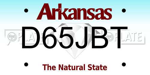 D65JBT Arkansas License Plate