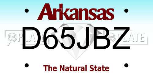 D65JBZ Arkansas License Plate