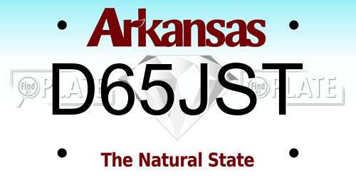 D65JST Arkansas License Plate